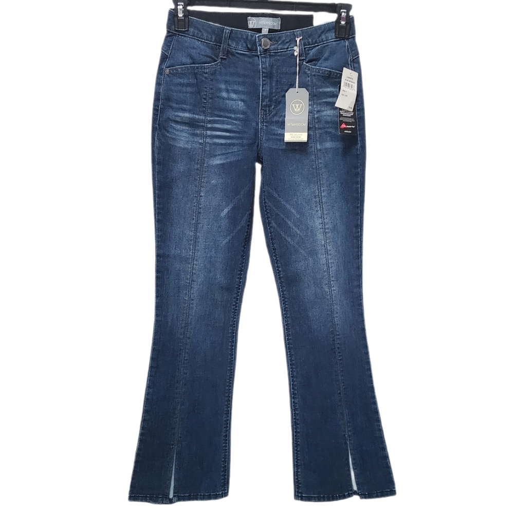 Wit & Wisdom Jeans Itty Bitty Bootcut Front Slit Hem High Rise Ab Solution 4